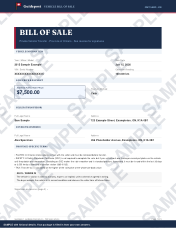 VEHICLE BILL OF SALE