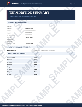 Sample Quebec Faf Employment Termination in Quebec (2026): Notice, Severance & Rights ...